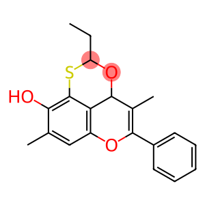 2,3a-Dihydro-4,8-dimethyl-5-phenyl-2-ethyl-3,6-dioxa-1-thia-1H-phenalen-9-ol