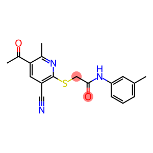 2-[(5-acetyl-3-cyano-6-methyl-2-pyridinyl)sulfanyl]-N-(3-methylphenyl)acetamide