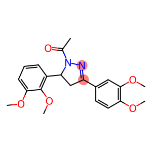 1-acetyl-5-(2,3-dimethoxyphenyl)-3-(3,4-dimethoxyphenyl)-4,5-dihydro-1H-pyrazole