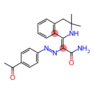 2-(4-ACETYL-PHENYLAZO)-2-[3,3-DIMETHYL-3,4-DIHYDRO-2H-ISOQUINOLIN-(1E)-YLIDENE]-ACETAMIDE