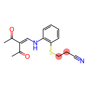 3-({2-[(2-ACETYL-3-OXOBUT-1-ENYL)AMINO]PHENYL}THIO)PROPANENITRILE