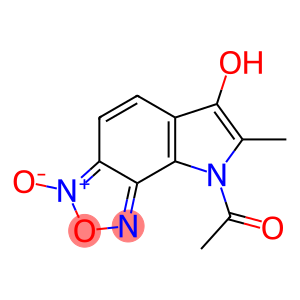 8-ACETYL-6-HYDROXY-7-METHYLPYRROLO(2,3-E)BENZOFURAZAN-3-OXIDE