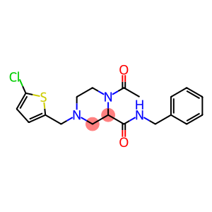 1-ACETYL-N-BENZYL-4-[(5-CHLORO-2-THIENYL)METHYL]PIPERAZINE-2-CARBOXAMIDE