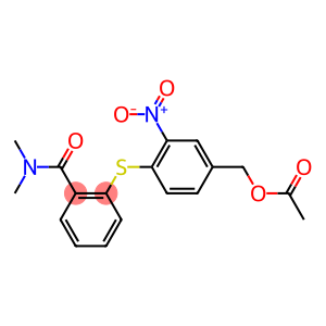 2-[[4-[(ACETYLOXY)METHYL]-2-NITROPHENYL]-THIO]-N,N-DIMETHYLBENZAMIDE