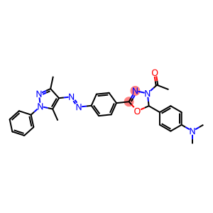 4-Acetyl-5-[4-(dimethylamino)phenyl]-4,5-dihydro-2-[4-[(3,5-dimethyl-1-phenyl-1H-pyrazol-4-yl)azo]phenyl]-1,3,4-oxadiazole