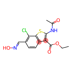 2-(Acetylamino)-6-hydroxyiminomethyl-7-chlorobenzo[b]thiophene-3-carboxylic acid ethyl ester