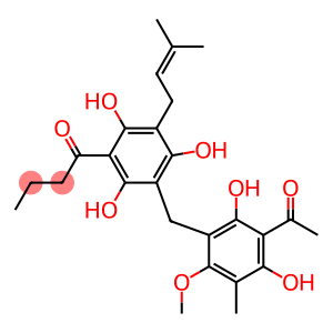 3'-(3-Acetyl-2,4-dihydroxy-5-methyl-6-methoxybenzyl)-2',4',6'-trihydroxy-5'-(3-methyl-2-butenyl)butyrophenone