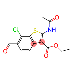 2-(Acetylamino)-6-formyl-7-chlorobenzo[b]thiophene-3-carboxylic acid ethyl ester