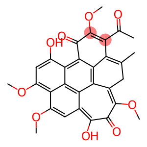 3-acetyl-6,11-dihydroxy-4,8,9,13-tetramethoxy-2-methyl-1H-cyclohepta[ghi]perylene-5,12-dione