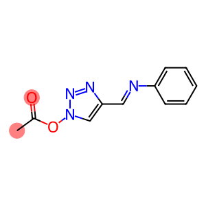 Acetic acid 4-[(phenylimino)methyl]-1H-1,2,3-triazol-1-yl ester