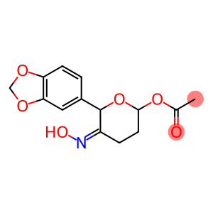 Acetic acid [5-(hydroxyimino)-6-(1,3-benzodioxol-5-yl)tetrahydro-2H-pyran]-2-yl ester