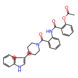 ACETIC ACID, 2-[((2-(((4-(1H-INDOL-3-YL)PIPERIDIN-1-YL))CARBONYL)PHENYL)AMINO)CARBONYL]PHENYL ESTER