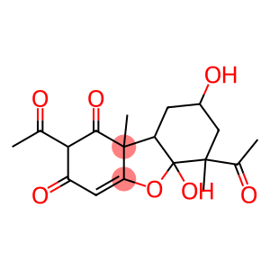 (+)-5a,6,7,8,9,9a-Hexahydro-2,6-diacetyl-5a,8-dihydroxy-6,9b-dimethyldibenzofuran-1,3(2H,9bH)-dione