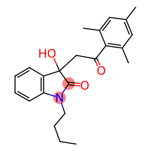 1-butyl-3-hydroxy-3-(2-mesityl-2-oxoethyl)-1,3-dihydro-2H-indol-2-one