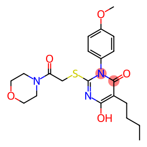 5-butyl-6-hydroxy-3-(4-methoxyphenyl)-2-{[2-(4-morpholinyl)-2-oxoethyl]sulfanyl}-4(3H)-pyrimidinone