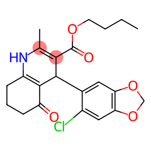 butyl 4-(6-chloro-1,3-benzodioxol-5-yl)-2-methyl-5-oxo-1,4,5,6,7,8-hexahydro-3-quinolinecarboxylate