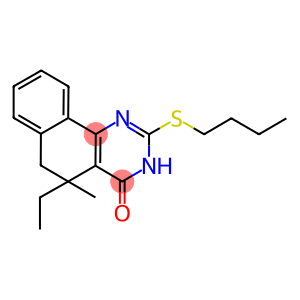 2-(BUTYLTHIO)-5-ETHYL-5-METHYL-5,6-DIHYDROBENZO[H]QUINAZOLIN-4(3H)-ONE