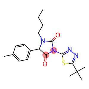 1-butyl-3-[5-(tert-butyl)-1,3,4-thiadiazol-2-yl]-5-(4-methylphenyl)imidazolidine-2,4-dione