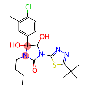 3-butyl-1-[5-(tert-butyl)-1,3,4-thiadiazol-2-yl]-4-(4-chloro-3-methylphenyl)-4,5-dihydroxyimidazolidin-2-one