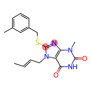 7-(2-butenyl)-3-methyl-8-[(3-methylbenzyl)sulfanyl]-3,7-dihydro-1H-purine-2,6-dione