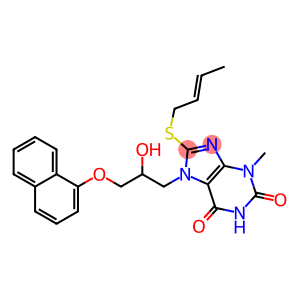 8-(2-butenylsulfanyl)-7-[2-hydroxy-3-(1-naphthyloxy)propyl]-3-methyl-3,7-dihydro-1H-purine-2,6-dione