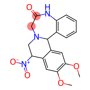 5,9,10,14b-Tetrahydro-12,13-dimethoxy-10-nitroisoquino[2,1-d][1,4]benzodiazepin-6(7H)-one
