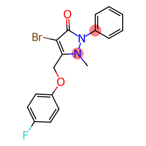 4-BROMO-3-((4-FLUOROPHENOXY)METHYL)-2-METHYL-1-PHENYL-3-PYRAZOLIN-5-ONE