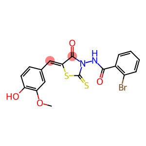 2-BROMO-N-[(5Z)-5-(4-HYDROXY-3-METHOXYBENZYLIDENE)-4-OXO-2-THIOXO-1,3-THIAZOLIDIN-3-YL]BENZAMIDE