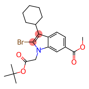 2-BROMO-1-TERT-BUTOXYCARBONYLMETHYL-3-CYCLOHEXYL-1H-INDOLE-6-CARBOXYLIC ACID METHYL ESTER