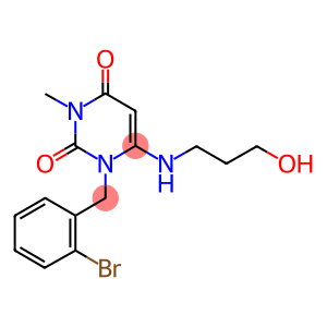 1-(2-BROMOBENZYL)-6-[(3-HYDROXYPROPYL)AMINO]-3-METHYLPYRIMIDINE-2,4(1H,3H)-DIONE