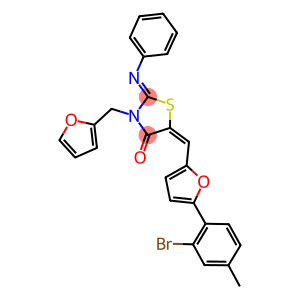 5-{[5-(2-bromo-4-methylphenyl)-2-furyl]methylene}-3-(2-furylmethyl)-2-(phenylimino)-1,3-thiazolidin-4-one