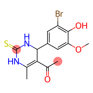 1-[4-(3-bromo-4-hydroxy-5-methoxyphenyl)-6-methyl-2-thioxo-1,2,3,4-tetrahydro-5-pyrimidinyl]ethanone