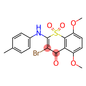 3-Bromo-5,8-dimethoxy-2-(4-methylphenylamino)-4-oxo-4H-1-benzothiopyran 1,1-dioxide