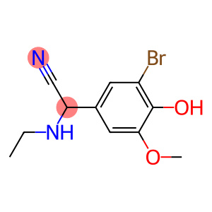 2-(3-bromo-4-hydroxy-5-methoxyphenyl)-2-(ethylamino)acetonitrile