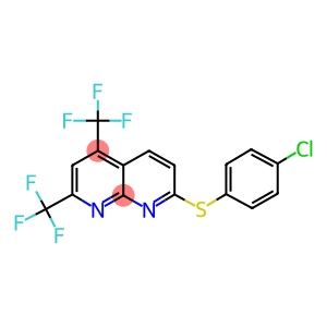 7-[(4-CHLOROPHENYL)SULFANYL]-2,4-BIS(TRIFLUOROMETHYL)[1,8]NAPHTHYRIDINE