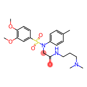 2-[{[3,4-bis(methyloxy)phenyl]sulfonyl}(4-methylphenyl)amino]-N-[3-(dimethylamino)propyl]acetamide