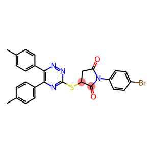 3-{[5,6-bis(4-methylphenyl)-1,2,4-triazin-3-yl]sulfanyl}-1-(4-bromophenyl)-2,5-pyrrolidinedione