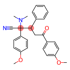 2,5-Bis(4-methoxyphenyl)-3-phenyl-2-dimethylamino-5-oxovaleronitrile