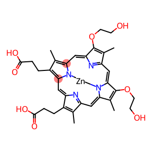 8,13-BIS(1,2 DIHYDROXYETHYL)-3,7,12,17-TETRAMETHYL-21H,23H-PORPHINE-2,18-DIPROPIONIC ACID ZINC(II)