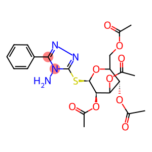 3,5-bis(acetyloxy)-2-[(acetyloxy)methyl]-6-[(4-amino-5-phenyl-4H-1,2,4-triazol-3-yl)sulfanyl]tetrahydro-2H-pyran-4-yl acetate