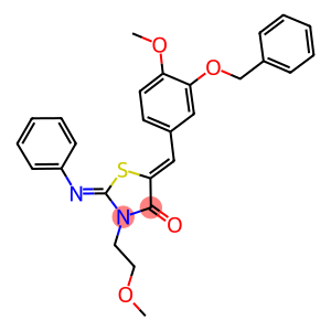 5-[3-(benzyloxy)-4-methoxybenzylidene]-3-(2-methoxyethyl)-2-(phenylimino)-1,3-thiazolidin-4-one