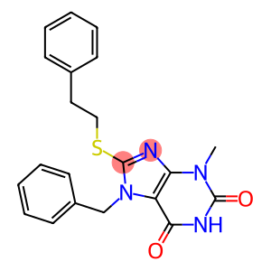 7-benzyl-3-methyl-8-[(2-phenylethyl)sulfanyl]-3,7-dihydro-1H-purine-2,6-dione