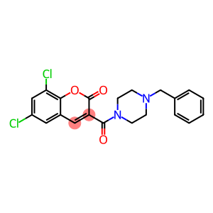 3-[(4-benzylpiperazin-1-yl)carbonyl]-6,8-dichloro-2H-chromen-2-one