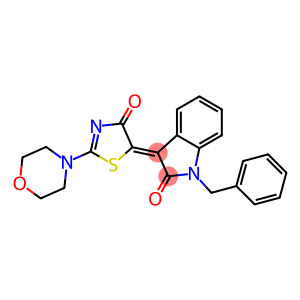 1-benzyl-3-(2-(4-morpholinyl)-4-oxo-1,3-thiazol-5(4H)-ylidene)-1,3-dihydro-2H-indol-2-one