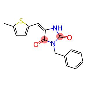 3-benzyl-5-[(5-methyl-2-thienyl)methylene]-2,4-imidazolidinedione