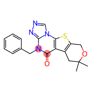 4-benzyl-7,7-dimethyl-6,9-dihydro-7H-pyrano[4',3':4,5]thieno[3,2-e][1,2,4]triazolo[4,3-a]pyrimidin-5(4H)-one