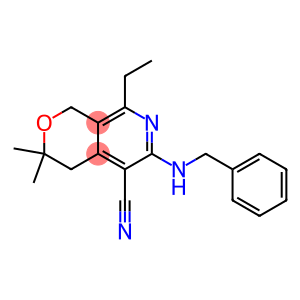 6-(benzylamino)-8-ethyl-3,3-dimethyl-3,4-dihydro-1H-pyrano[3,4-c]pyridine-5-carbonitrile