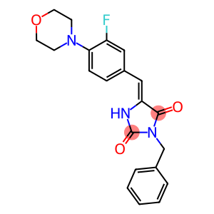 3-benzyl-5-[3-fluoro-4-(4-morpholinyl)benzylidene]-2,4-imidazolidinedione