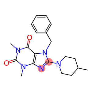 7-benzyl-1,3-dimethyl-8-(4-methyl-1-piperidinyl)-3,7-dihydro-1H-purine-2,6-dione