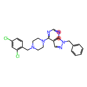 1-benzyl-4-[4-(2,4-dichlorobenzyl)-1-piperazinyl]-1H-pyrazolo[3,4-d]pyrimidine